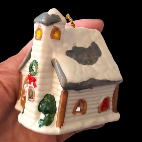 Vintage Tree Ornament Lighted Christmas Cottage Ceramic - Picture 2 of 6